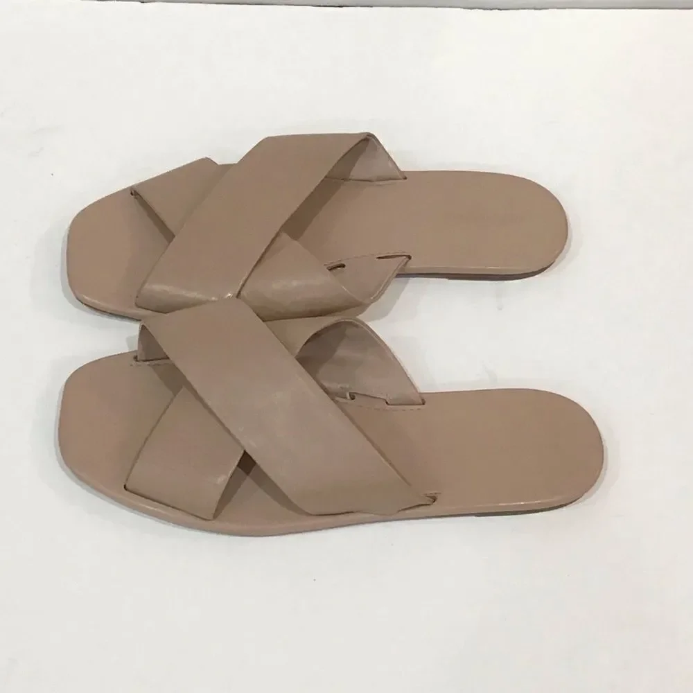 Banana Republic Sandals Slides, Tan, Size 8.5